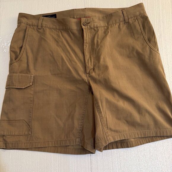 Orvis Trout Bum Shorts S42 Tan Plaid Outdoor Cargo pocket Hiking fishing Camping - Picture 1 of 11